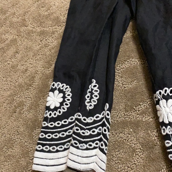 J Crew Black Linen Embroidery Top - Picture 2 of 2